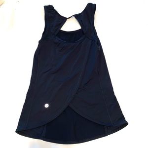 Lululemon Split Back Black Tank Small